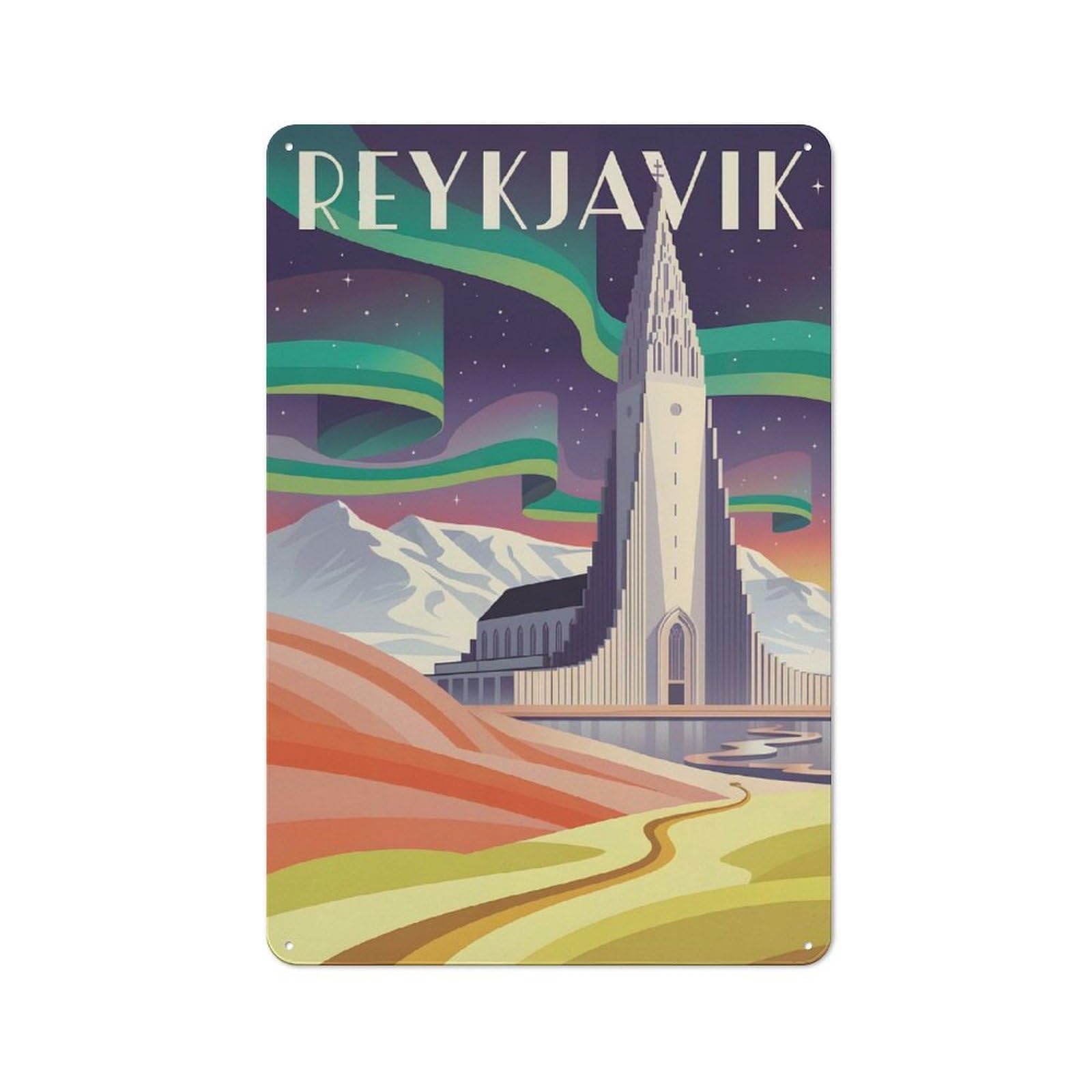 Smart Reykjavik Iceland Travel (5) Office Metal Sign 30x20cm, Creative Space Decor for Home Office, Reading Corner Or Bedroom