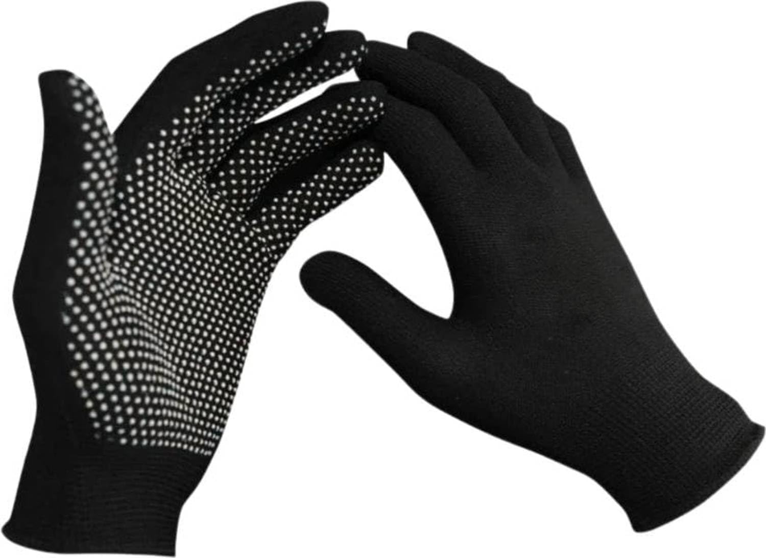 Shopeleven PVC Tennis Cricket Batting Gloves with Dotted Surface – Black and White Design for Men with Comfortable Elastic Wrist