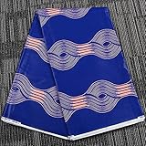 45,2 x 215,7/6 mètres Tissu africain ciré 100% coton Batik avec impression double face décorative, pour couture DIY, maison, ferme, fête (Style 20)