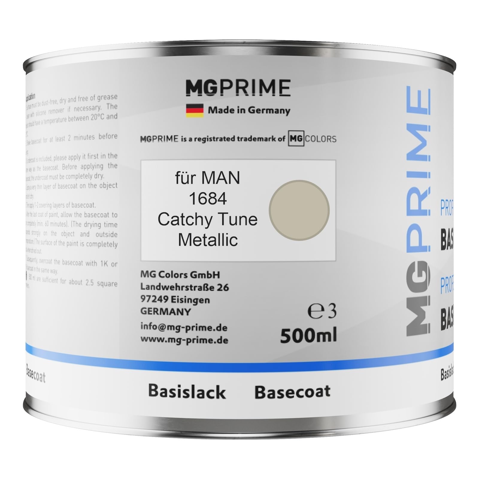 MG PRIME Pots de Peinture voiture pour MAN 1684 Catchy Tune Metallic 1,25L