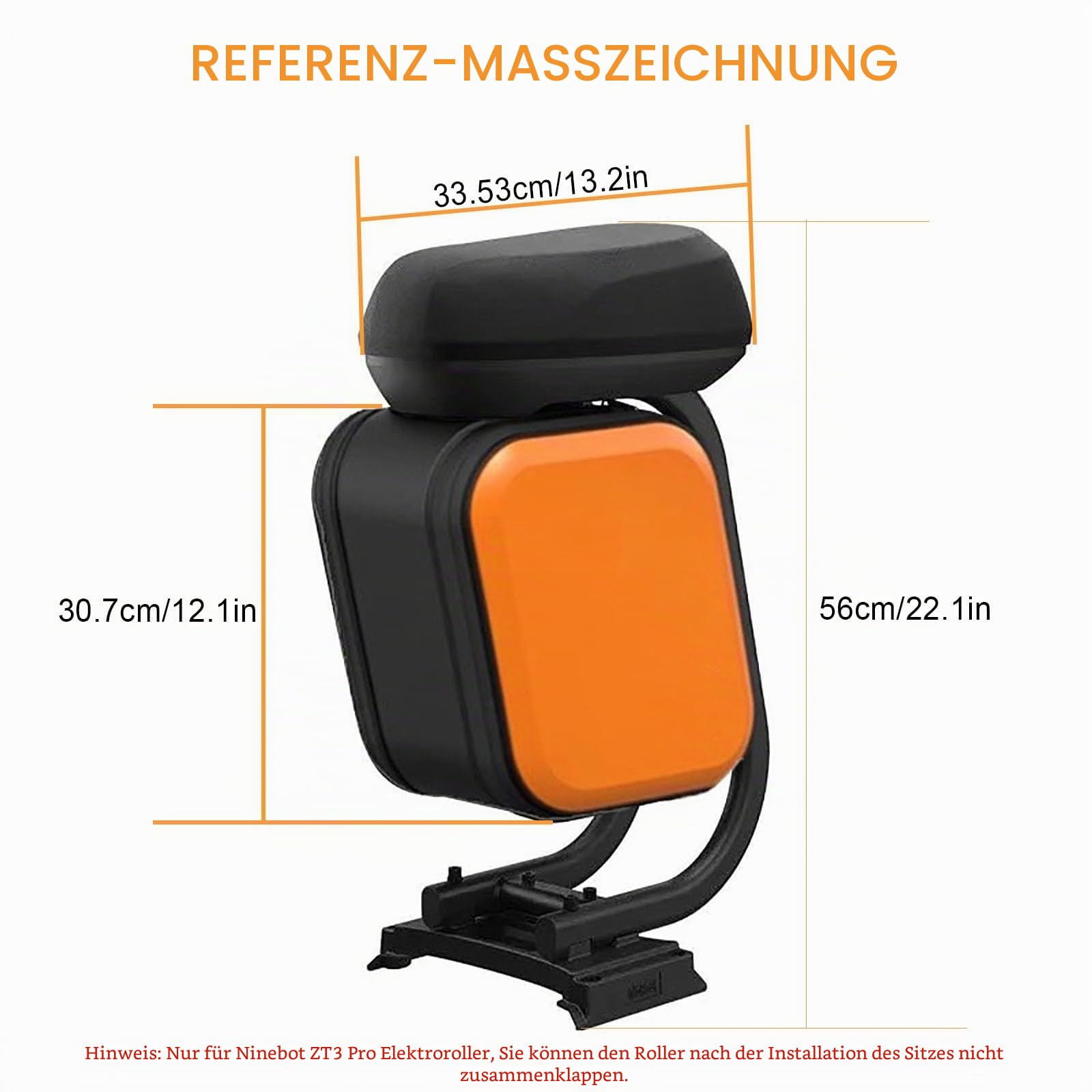Multifunktionaler Scooter-Sitz, gepolstert mit verdicktem Stoßdämpfungsschaum, Sattel für Elektroroller mit 10-Liter-Aufbewahrungstasche für Segway Ninebot ZT3Pro(Grey)