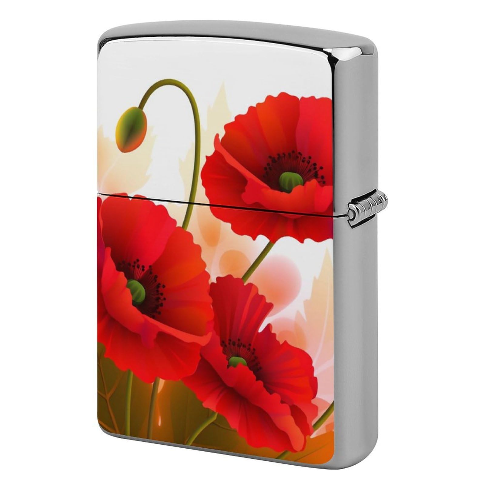 Poppy Flowers Vivid Petals Lighter Case for Men, Personalized Lighter Cover for Valentine's Day Gifts, Flip-Top Lighters Shell for Outdoor, Portable Lighters Protective Sleeve