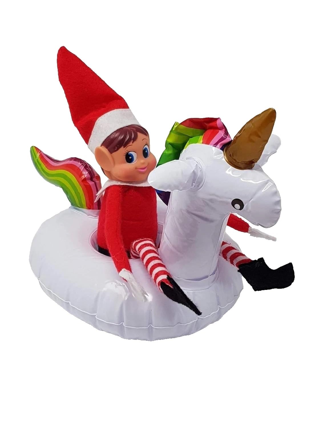 Elf Inflatable Rubber Ring - UNICORN - Float Prop Accessories Props Ideas Joke Christmas Decoration
