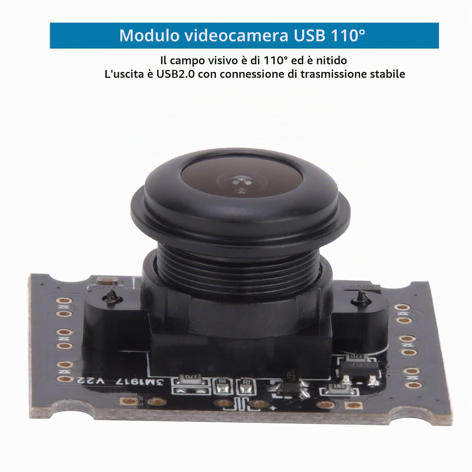 Usb Camera Module, Modulo Telecamera Webcam USB, Scheda Webcam Mini UVC Grandangolare 110 °, Modulo Telecamera Ad Alta Risoluzione 2048 X 1536 per Sorveglianza di Telefoni Cellulari