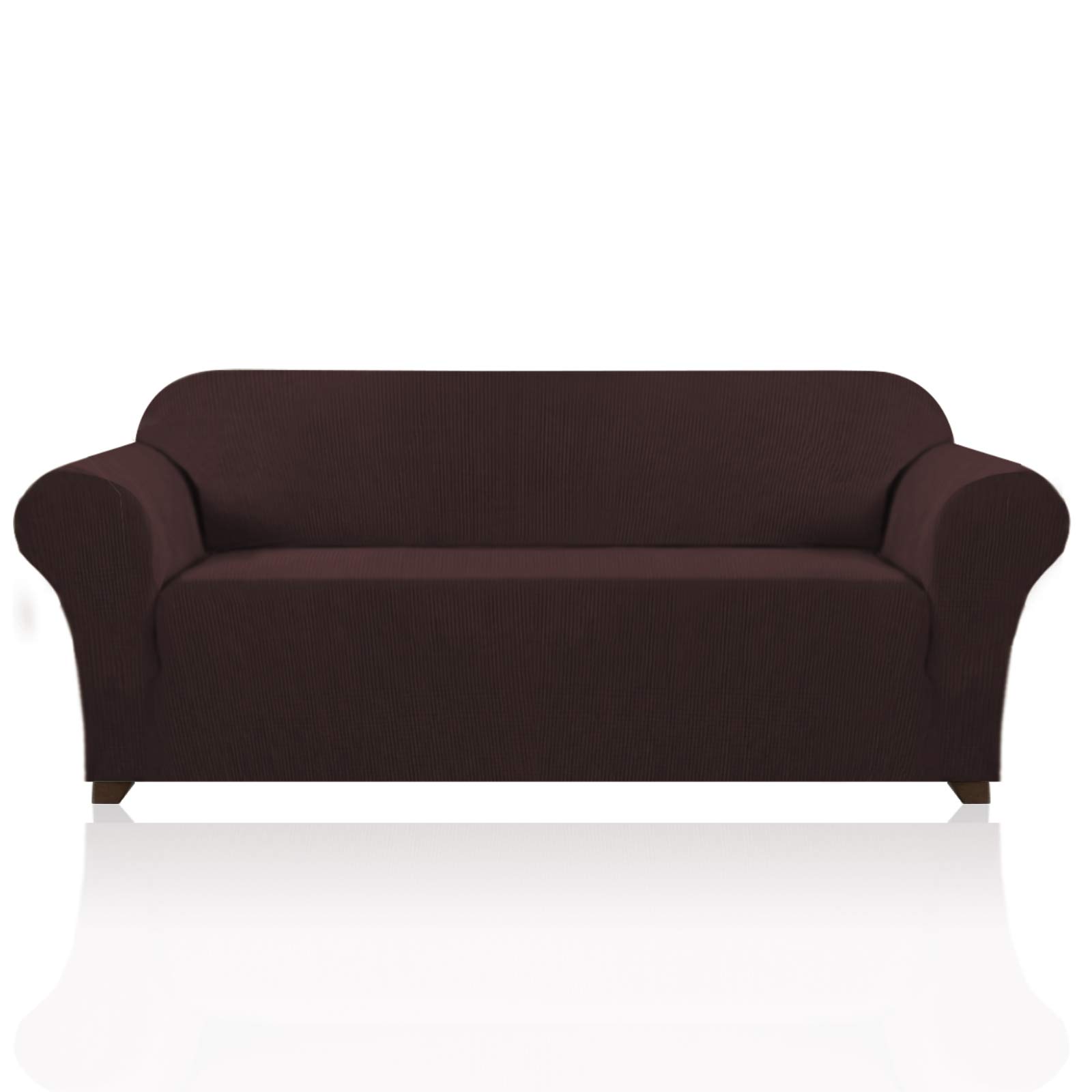 PrinceDeco Couch Covers for 3 Cushion Couch Sofa Pet Friendly Extra Large Couch Cover for Oversized Sofa Washable Furniture Protector Fitted Sofa Slipcovers Stay in Place(XL Sofa, Brown)