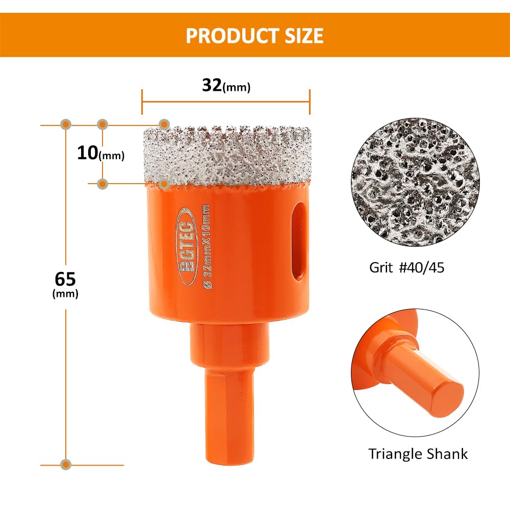 BGTEC Diamond Hole Saw Drill Bit with Triangle Shank - Image 2