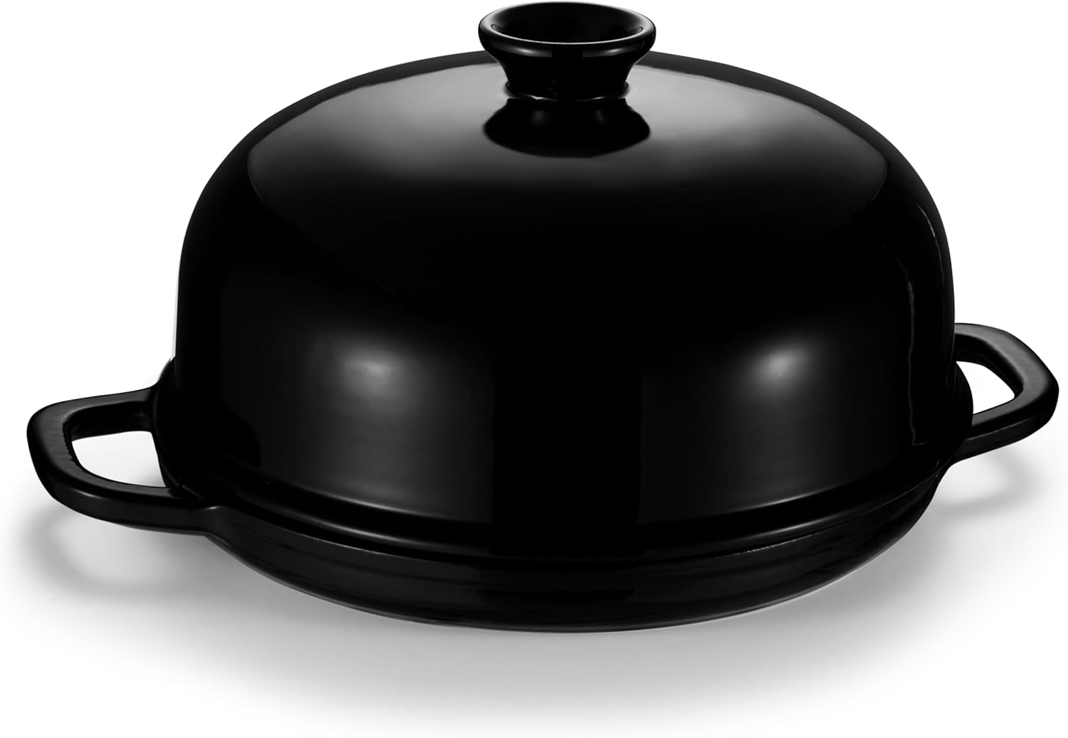 Kook Bread Oven, Sourdough Pan with Lid and Handles, Enameled Cast Iron Pan and Ceramic Lid, For Baking, Cooking, Roasting, Black