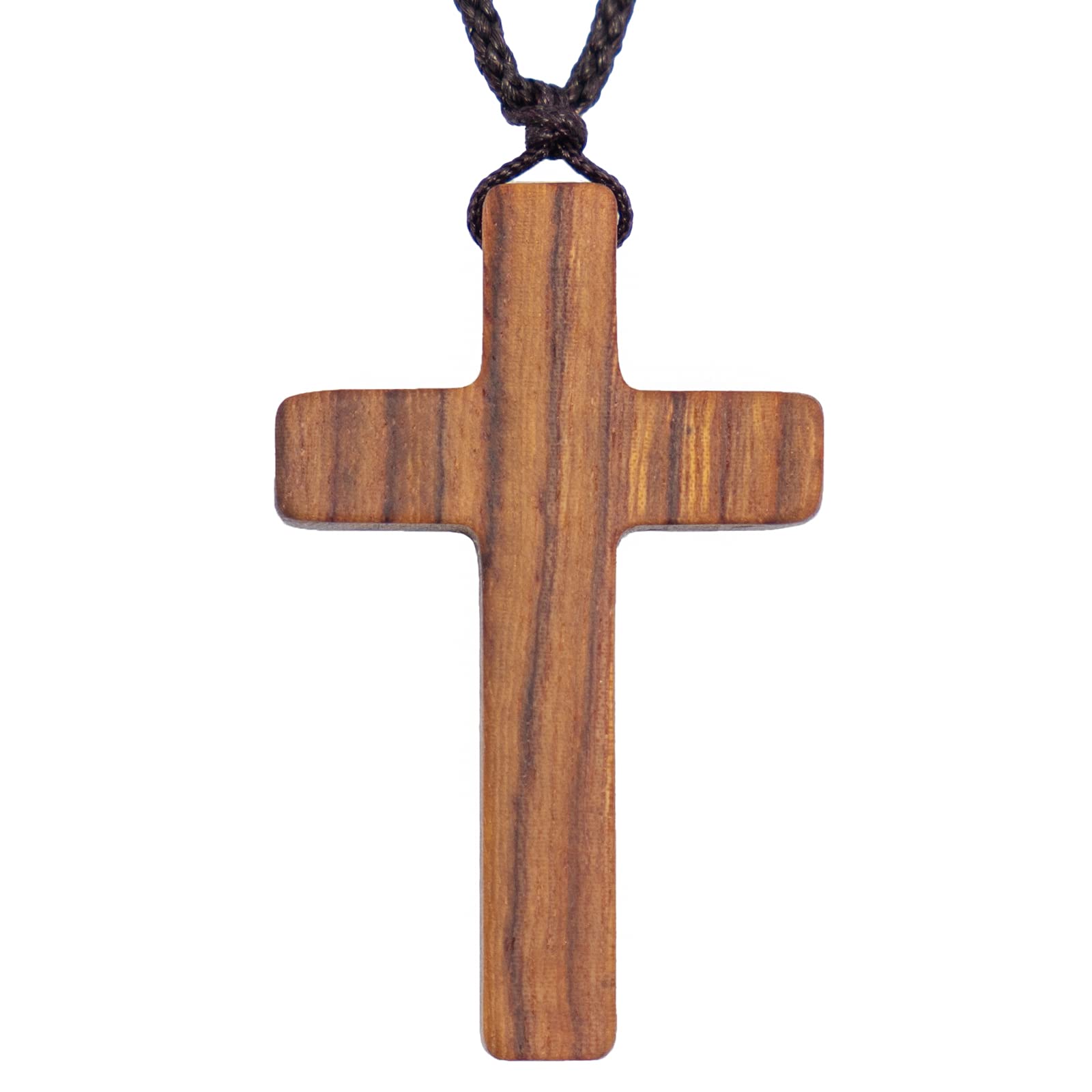 YISHUJIA Solid Wood Cross Wooden Crosses Pendant Jesus Faith Necklace Jewelry Religious Rustic Gifts for Christian Zhenxi Treasure Texture swartzia madagascariensis Series Men Women Boys Girls…