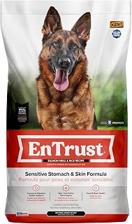 Blue Seal Entrust Sensitive Stomach & Skin Salmon Meal & Rice Adult Dog Food 35 lb. Bag|Made in The USA|Complete Nutrition| No Corn, No Wheat and No Soy Formula