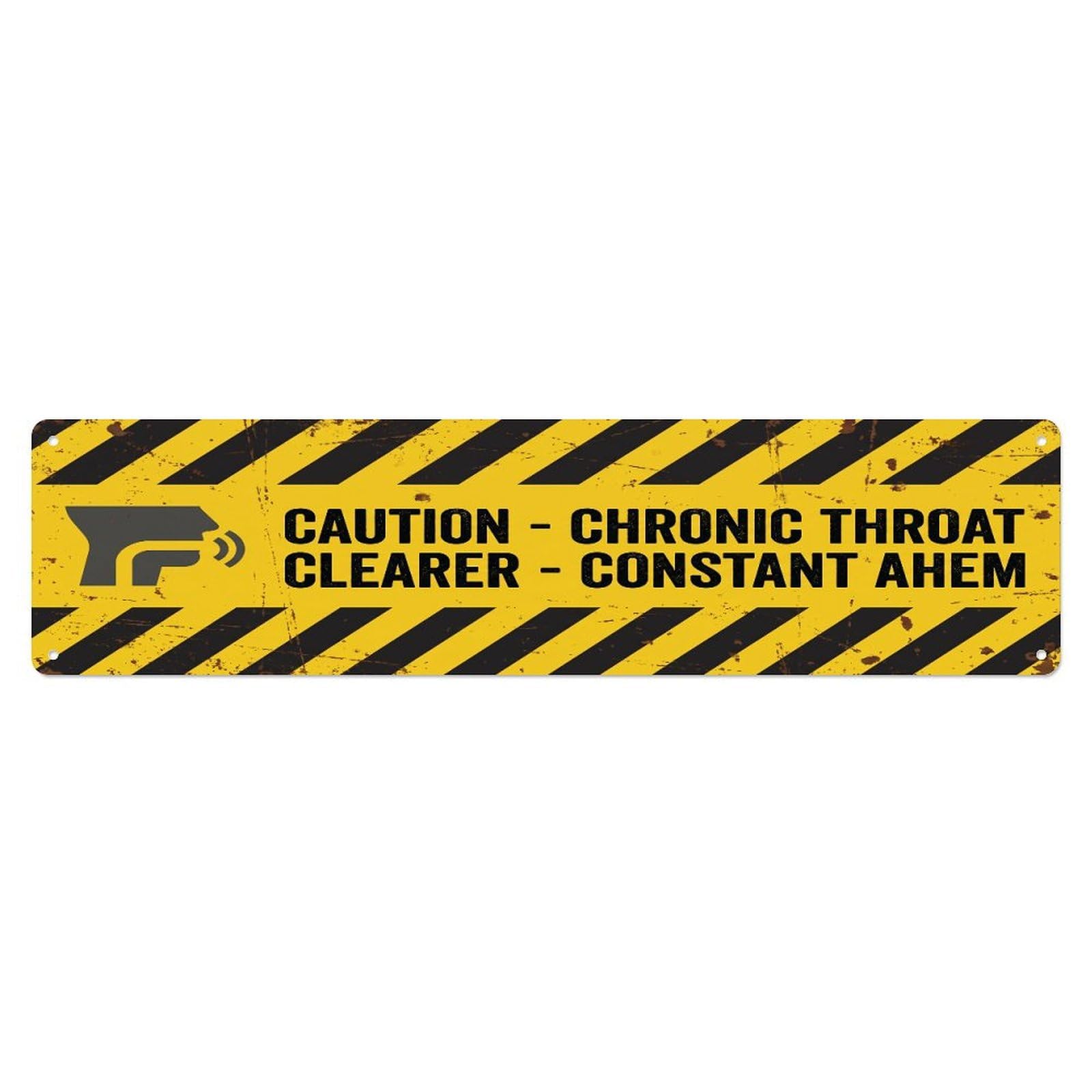 Fqcyn Style Metal Tin Sign Vintage Funny Caution Chronic Throat Clearer Warning