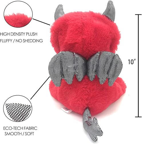 Miniatura 4 de JoyAmigo Adorable animal de peluche de carlino vestido con un disfraz de diablo, suave cachorro de perro con traje de demonio para niños o amantes