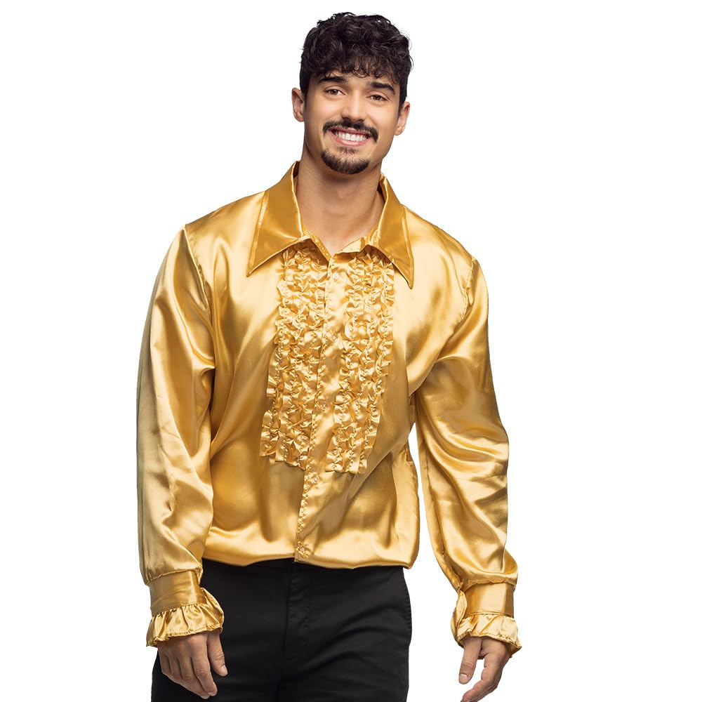 Boland 70er Jahre Disco Hemd für Herren | Gold - Party