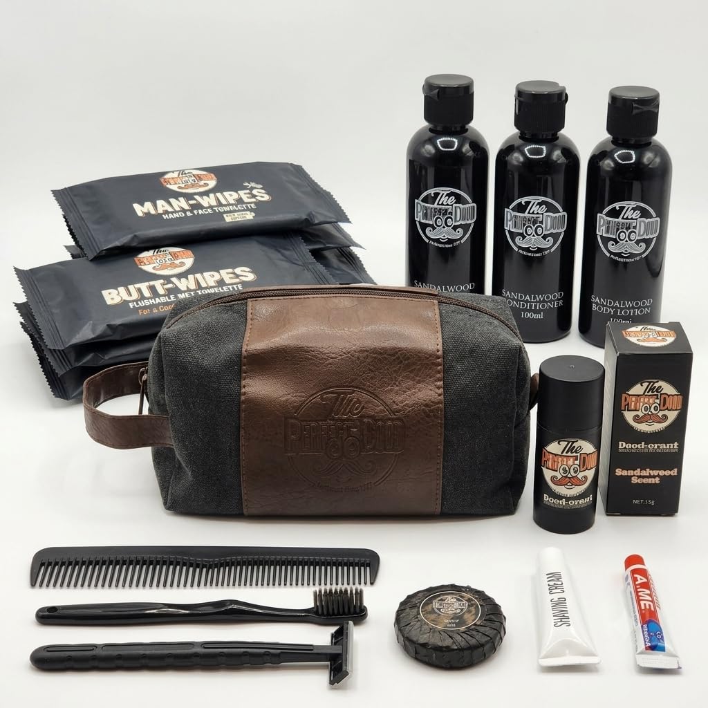 Travel Essentials Toiletry Kit | 19 Piece Travel Size Toiletries w/ Toiletry Bag | Dopp Kit | TSA Approved Toiletry Bag | Mini Travel Essentials | Mens Grooming Kits | Mini Deodorant | Toothbrush Kit