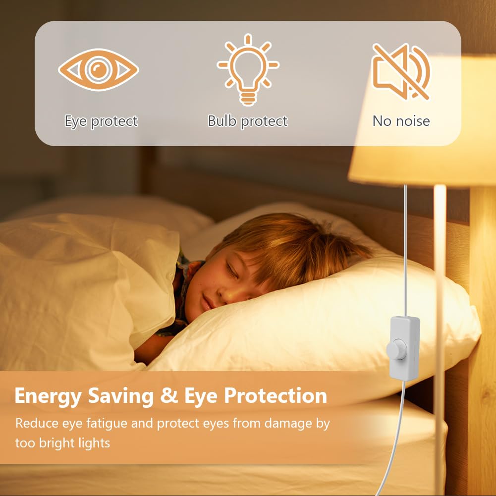 AXFEE Interruptor Regulador de Luz, Dimmer Led 220V, 220V-240V AC/50hz Regulador Intensidad Led, Potenciómetro Regulador de Luz con Interruptor, para 3-100W Lampara LED y Bombillas Regulables, Blanco