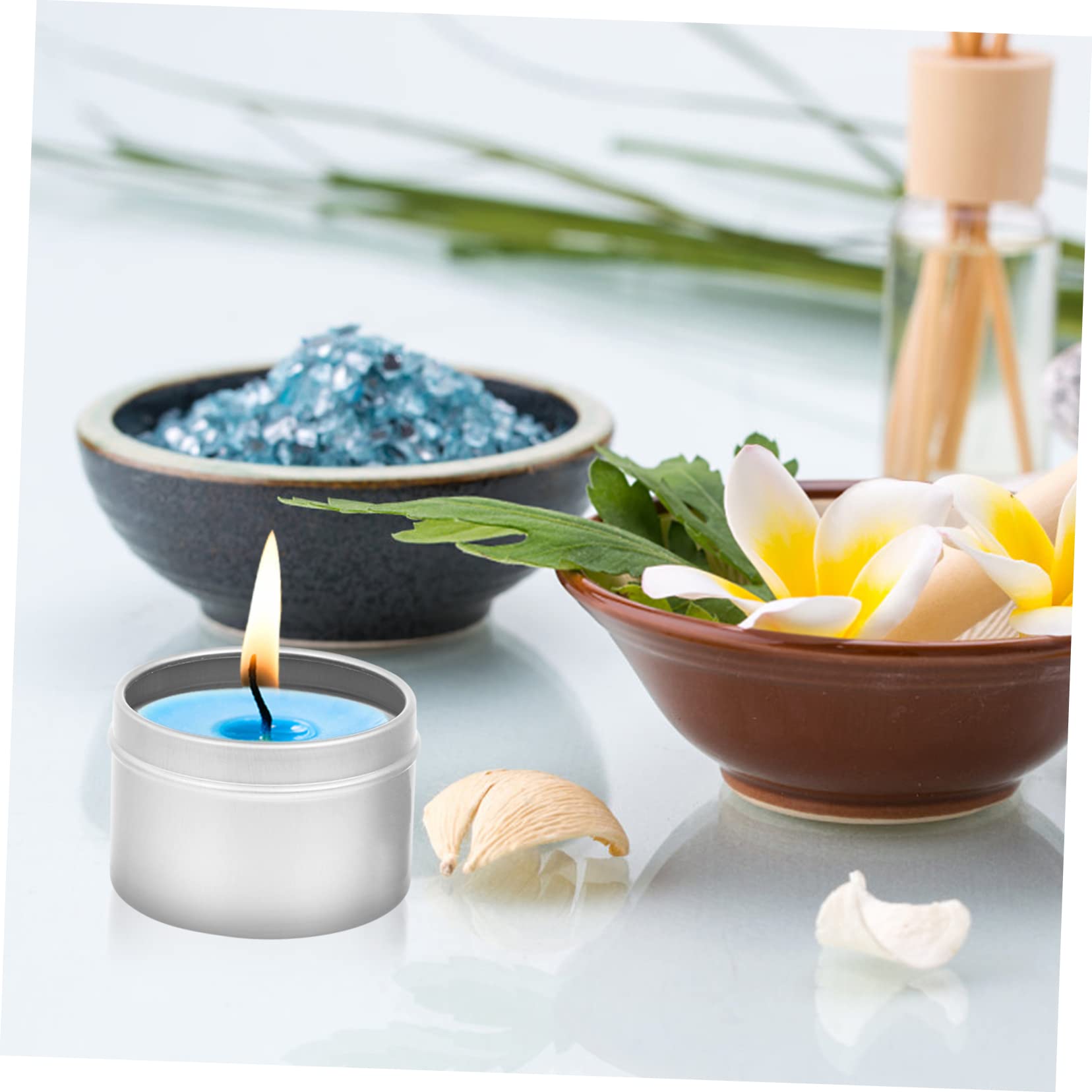 Cabilock Metal Aluminum Aromatherapy Can Round Jars for Candles Bulk Candle Jars Sealing Lid