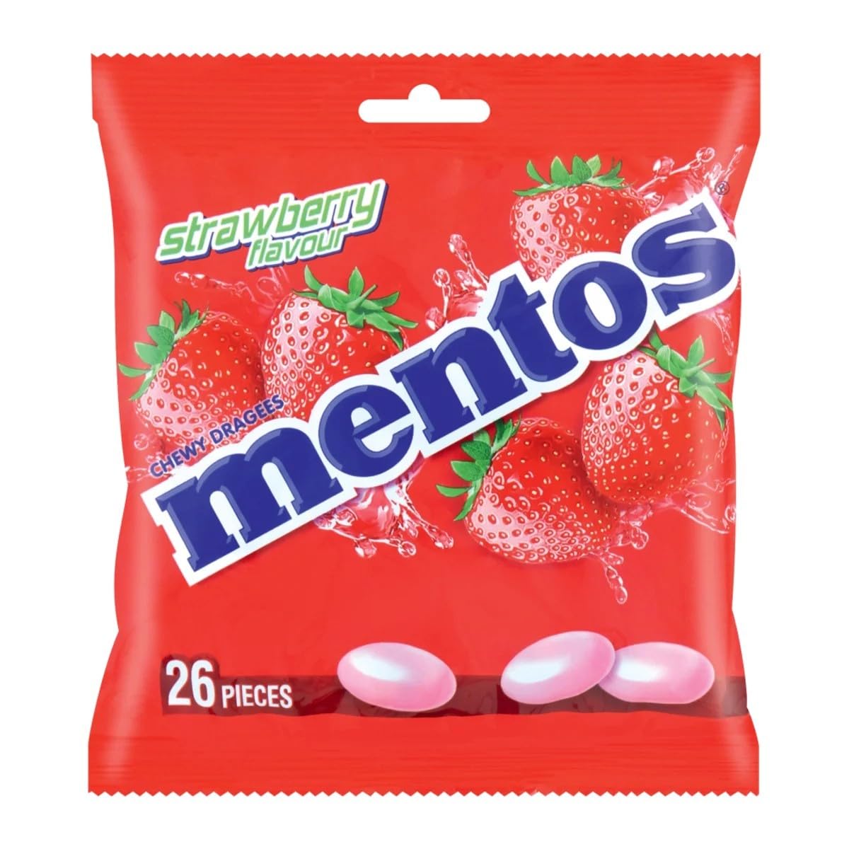 MENTOSStrawberry Chewy Candy, 26 Piece Bag