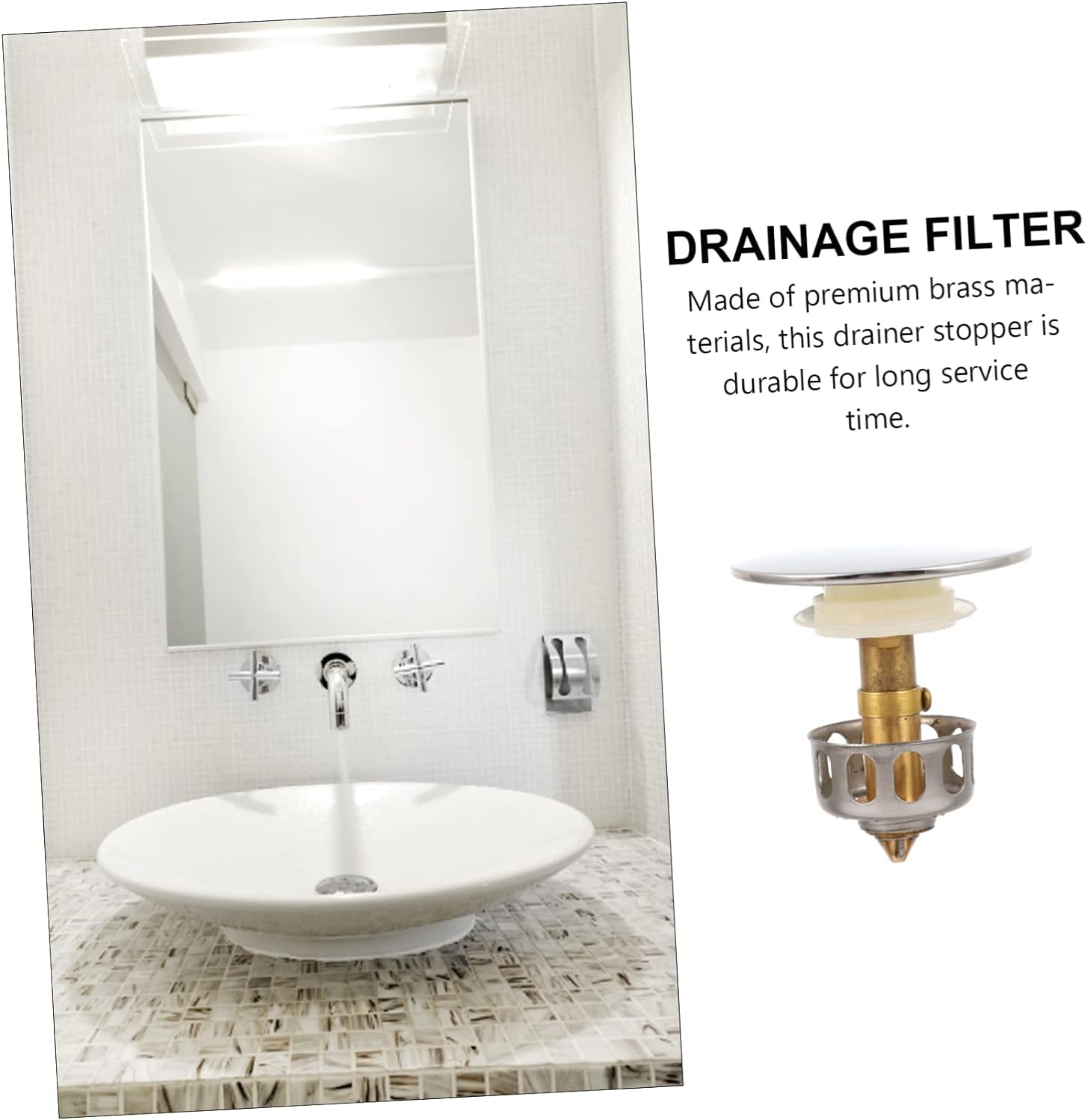 Badezimmer-Filterstopfen, Abfluss-Jumper, Haarspüle, Edelstahl-Waschbecken, Badewannenfilter, Edelstahl-Waschbecken, Badewannen-Ablaufstopfen, Universal-Badewannen-Abflussstopfen, Bad-Waschbecken, Bad