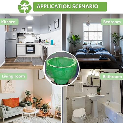 Miniatura 3 de Bolsas de basura pequeñas de 3 galones biodegradables y compostables para baño, 100 unidades, sin perfume, a prueba de fugas, bolsas de basura