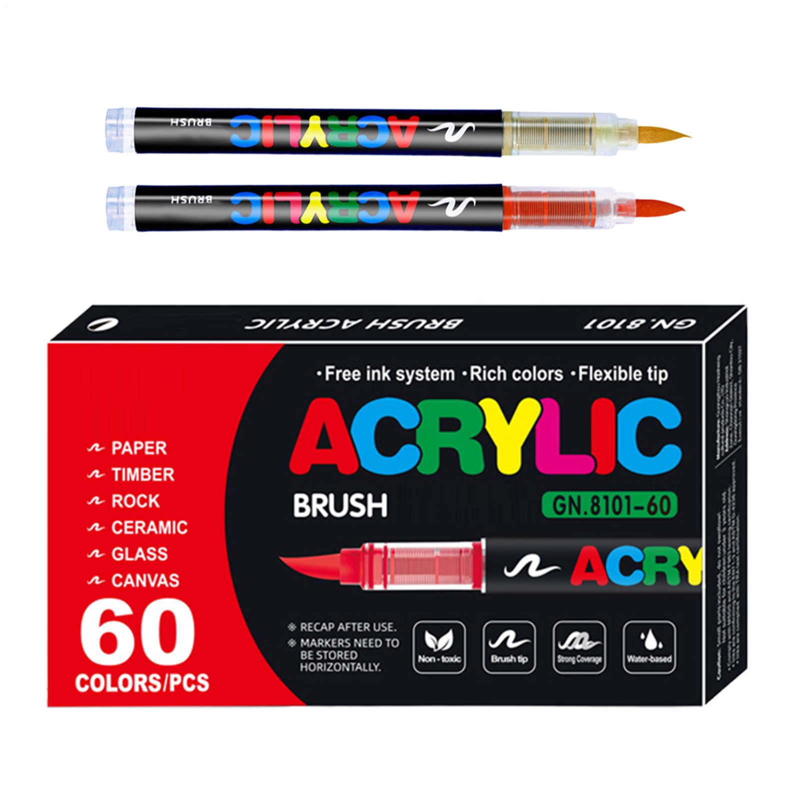 Acrylfarbe Stifte - Malmarker | Künstlerischer Zeichenstift | Farbmarker Pinselset - Perfekt Für Basteln Auf Holz Stein Stoff Leinwand Papier