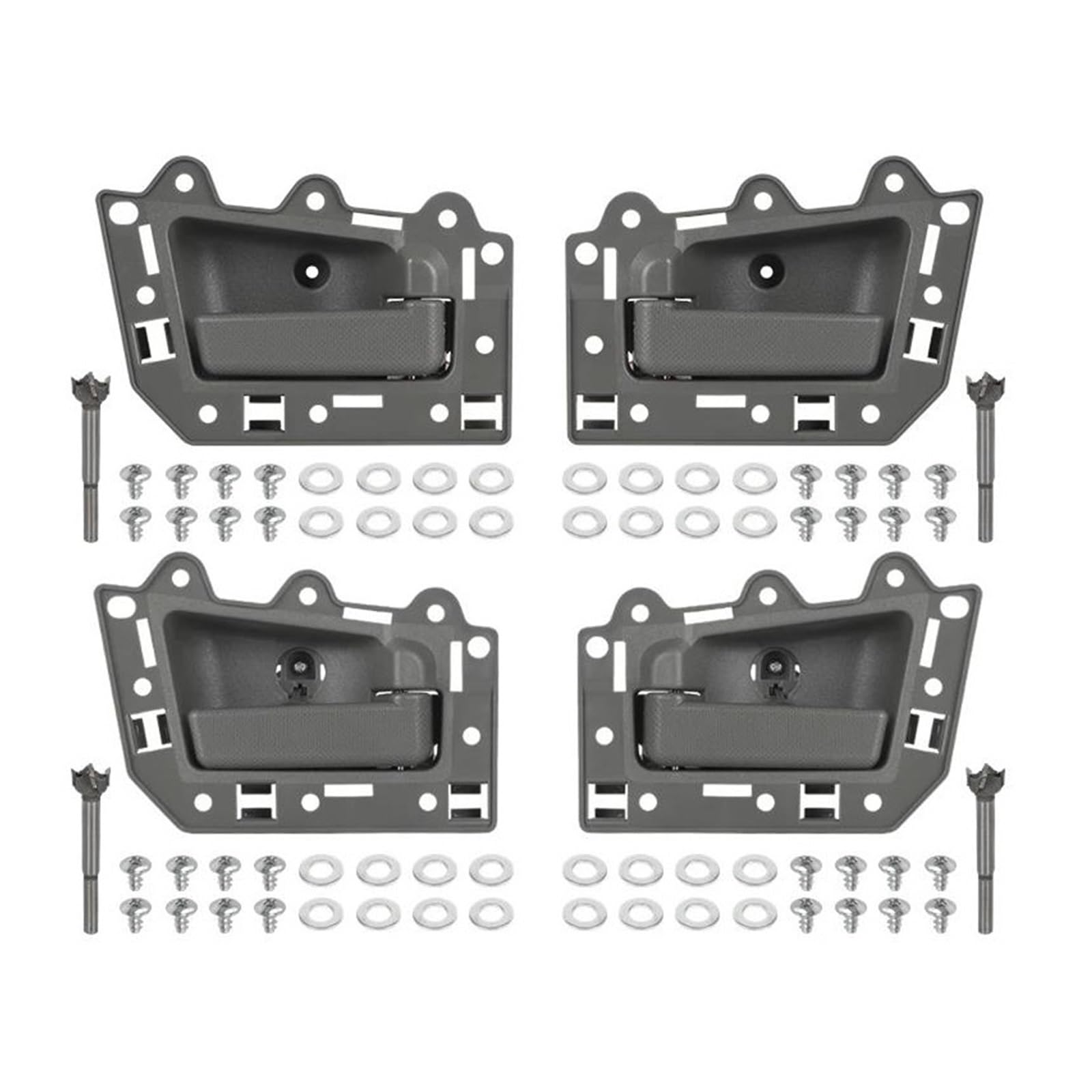 KMAGE Interior Door Handle 1JV461J3AA 1JV471J3AA 5HR421J3AK 5HR411J3AK Car Interior Door Handle for Jeep for Grand Cherokee 2005-2010(4 Pieces Grey)