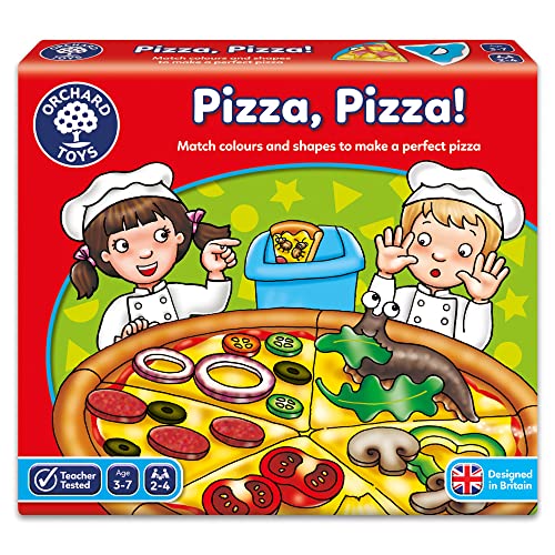 Image of Orchard Toys Pizza, Pizza Matching Board Game for Kids | Colour & Shape Matching Game | Educational Learning Toy | Teachers Tested Board Games | Preschool Board Games | Age 3-7 Years