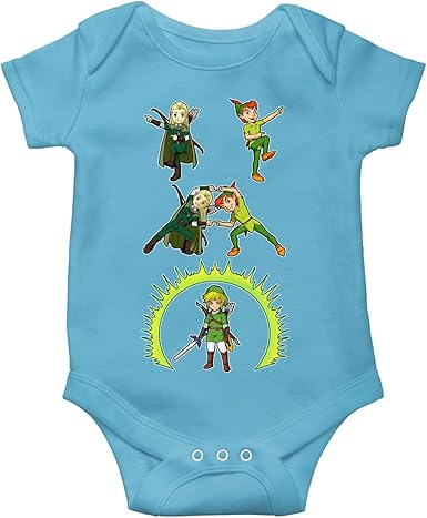 Body Bebe Manches Courtes Garcon Bleu Parodie Zelda Link Peter Pan Et Legolas La Naissance Du Chevalier Parfait Fusion Yahaaaa Body Bebe De Qualite Superieure Imprime En France Amazon Fr Vetements