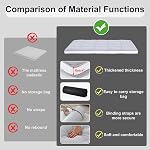 Tiita Japanese Floor Mattress Futon Mattress 4” Thick Folding Roll Up Sleeping Pad with Bag & Strap, Bed Topper Mat for Guest, Lounger and Travel, Grey,Twin Size