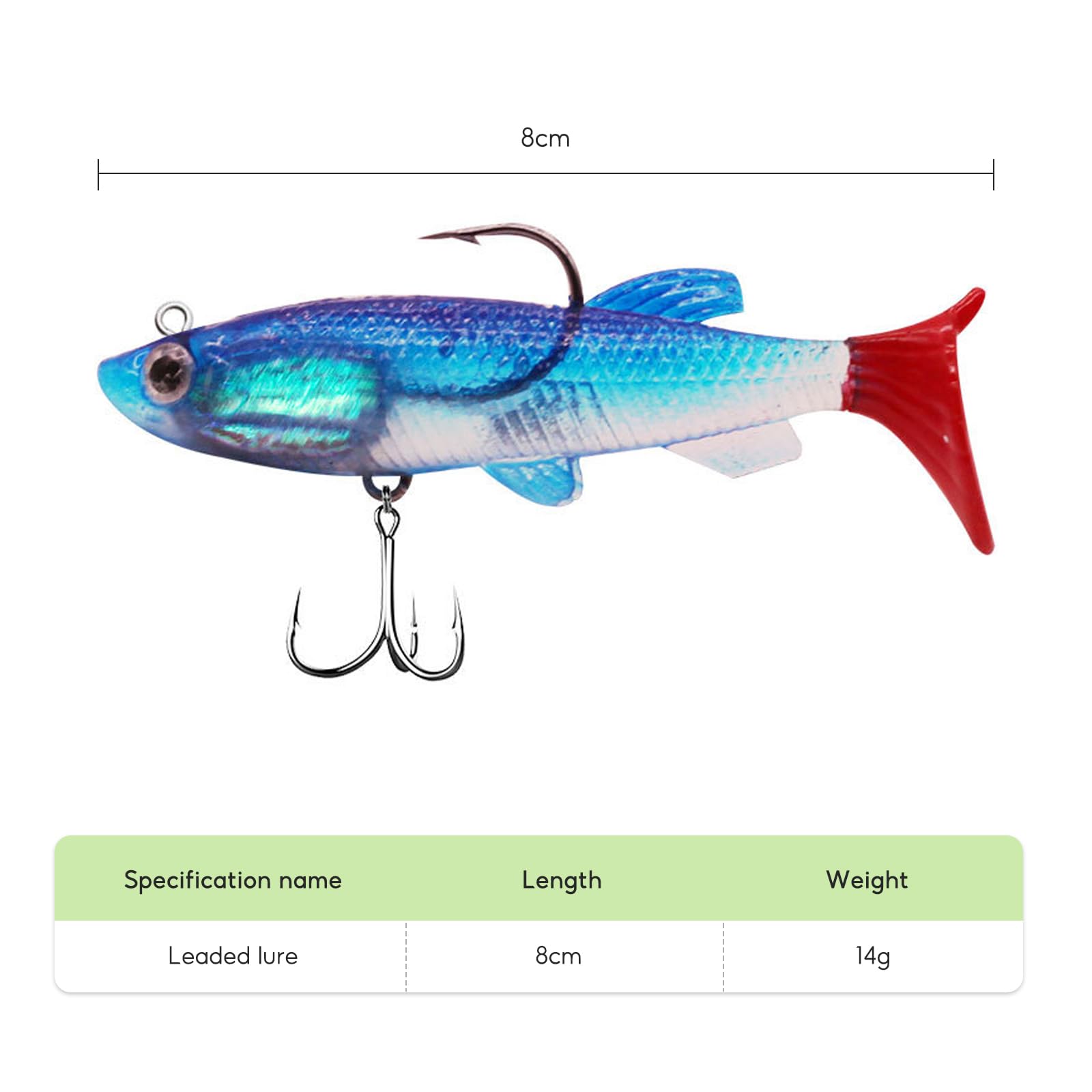 Juego de señuelos de pesca, 10 unidades, peces de goma con cabeza de jig, señuelos artificiales, señuelos de goma, agua dulce y salada, regalo para perca, mandarina suave, boca de caballo, tilapia