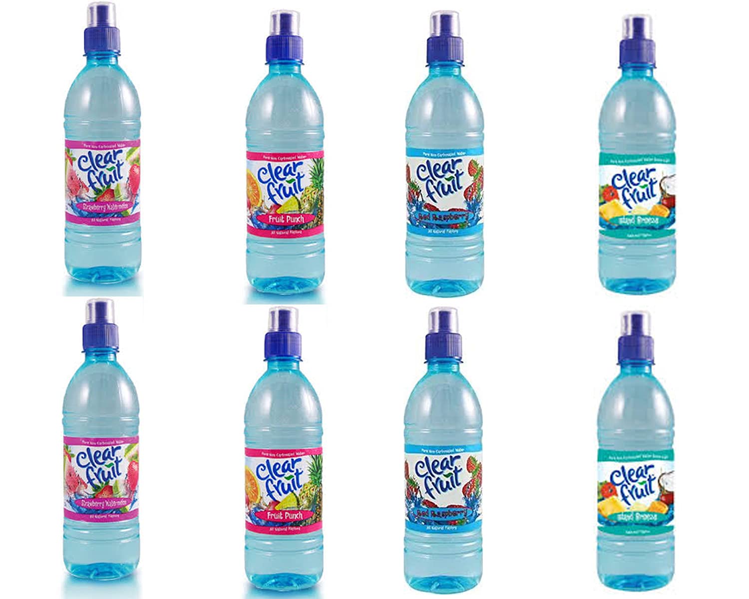 EVAXO LUV BOX - VARIETY , CLEAR FRUIT 16.9 OZ , PACK OF 8 ( ISLAND BREEZE , FRUIT PUNCH , RED RASPBERRY , STRAWBERRY WATERMELON ), 16.9 Fl Oz (Pack of 8)