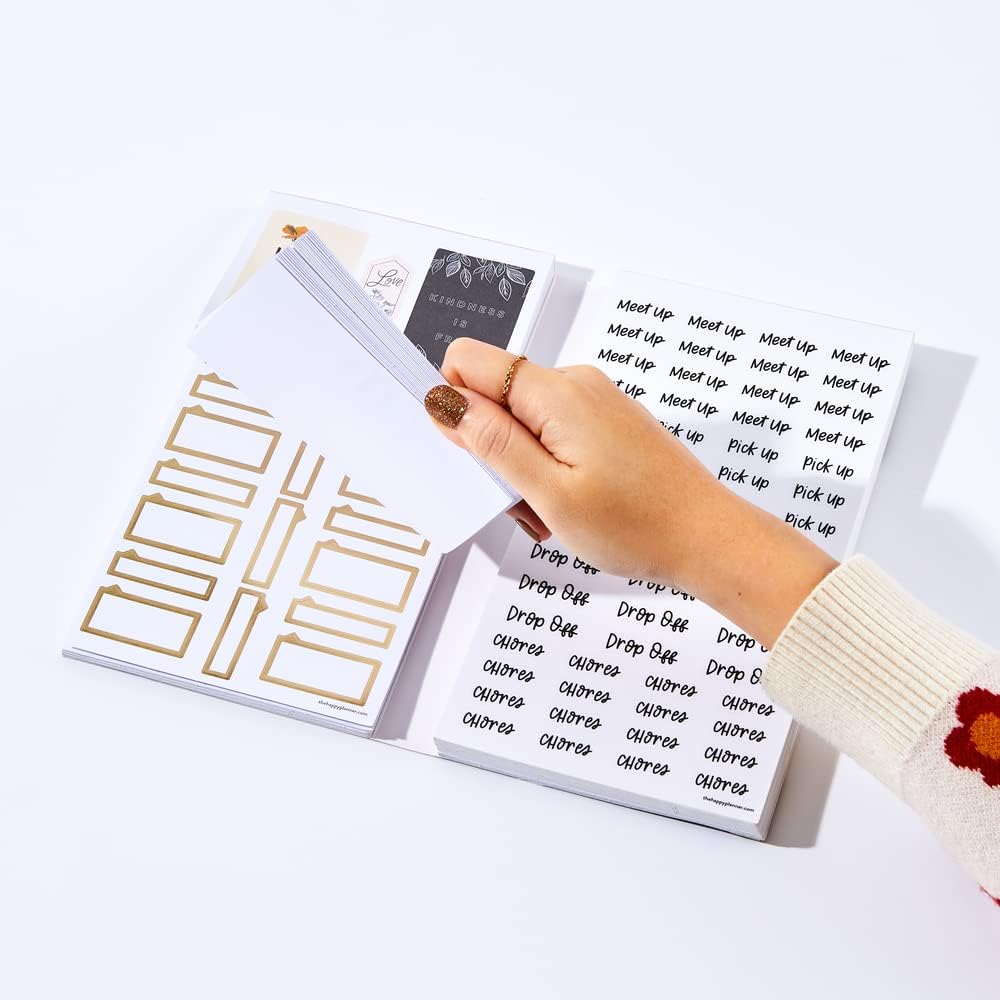 The Happy Planner Sticker Pack for Calendars, Journals and Projects –Multi-Color, Easy Peel – Scrapbook Accessories – Flowers Notes & Boxes Theme – 100 Sheets, 3130 Stickers Total : Office Products