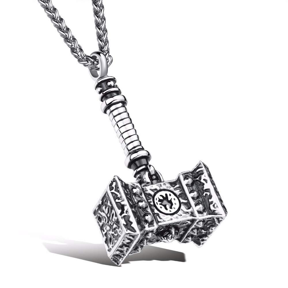 Thor HAMMER Superhero Stainless Steel Pendant Necklace For Men/Boys