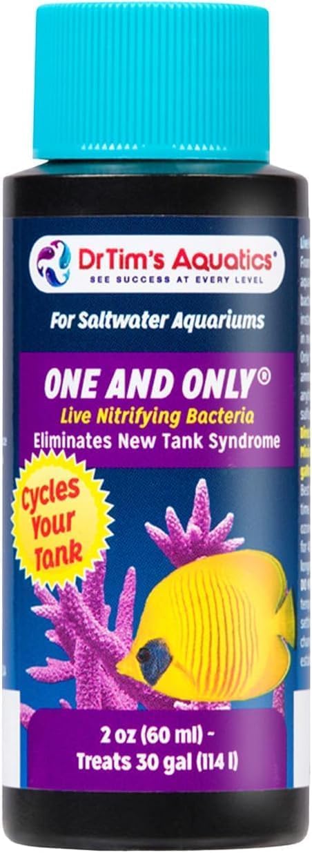 Dr Tim's Aquatics Jedyne w swoim rodzaju bakterie nitryfikujące w słonej wodzie – do nowych zbiorników rybnych, akwariów, filtrowania wody, leczenia chorób - H20 Pure Fish Tank Cleaner - usuwa toksyny