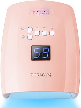 UV LED Nail Lamp, Cordless Gel Polish Dryer for Professional Gel Manicures - Pink