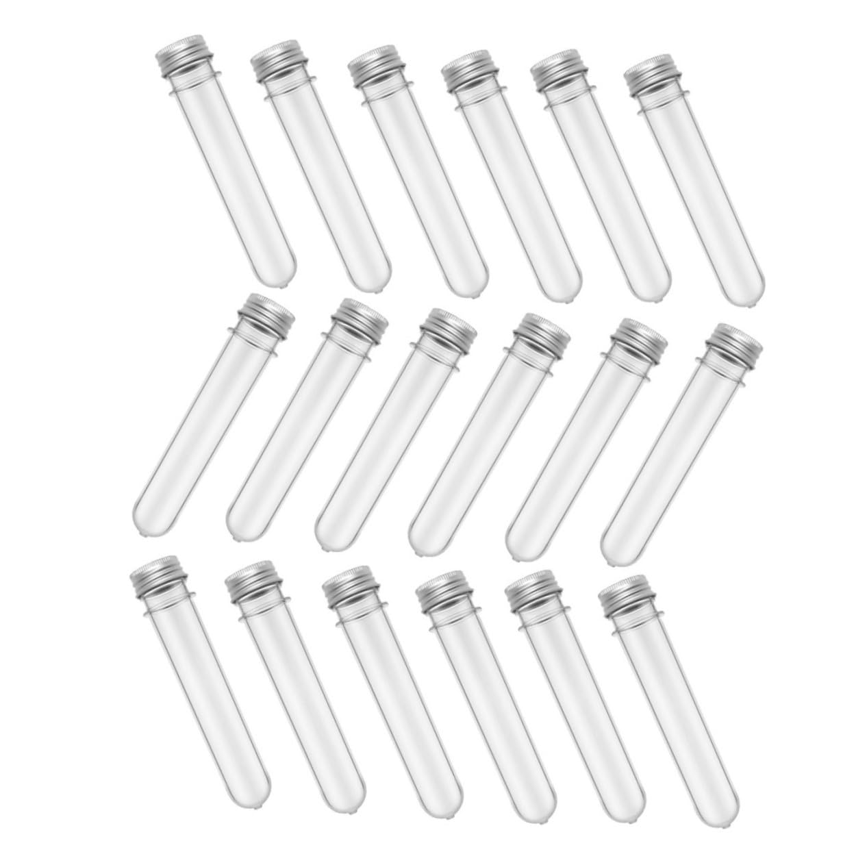 Sosoport 50 Piezas Botella de Tubo de Ensayo Transparente para Baño y Dulces Frascos de Tubo de Ensayo de Pet para Uso Doméstico