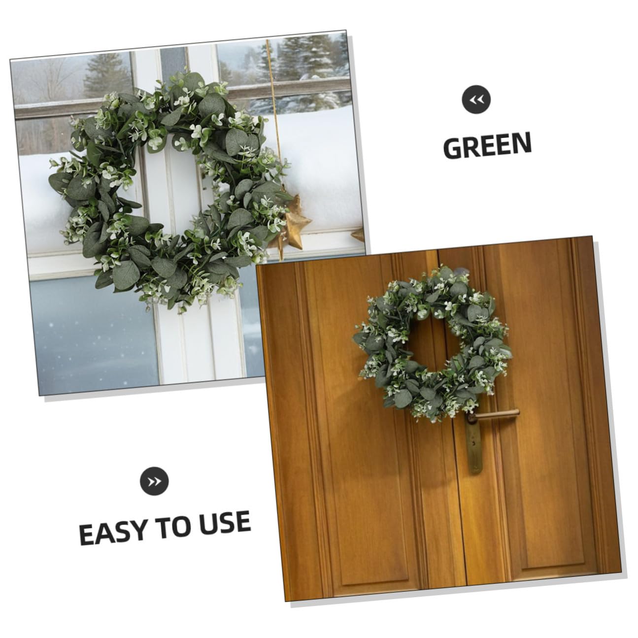 TOYANDONA 2piezas Guirnaldas de Eucalipto para Puerta de Entrada Guirnalda Artificial de Verdes Decoración Colgante de Puerta para Fiestas Navideñas y Hogar