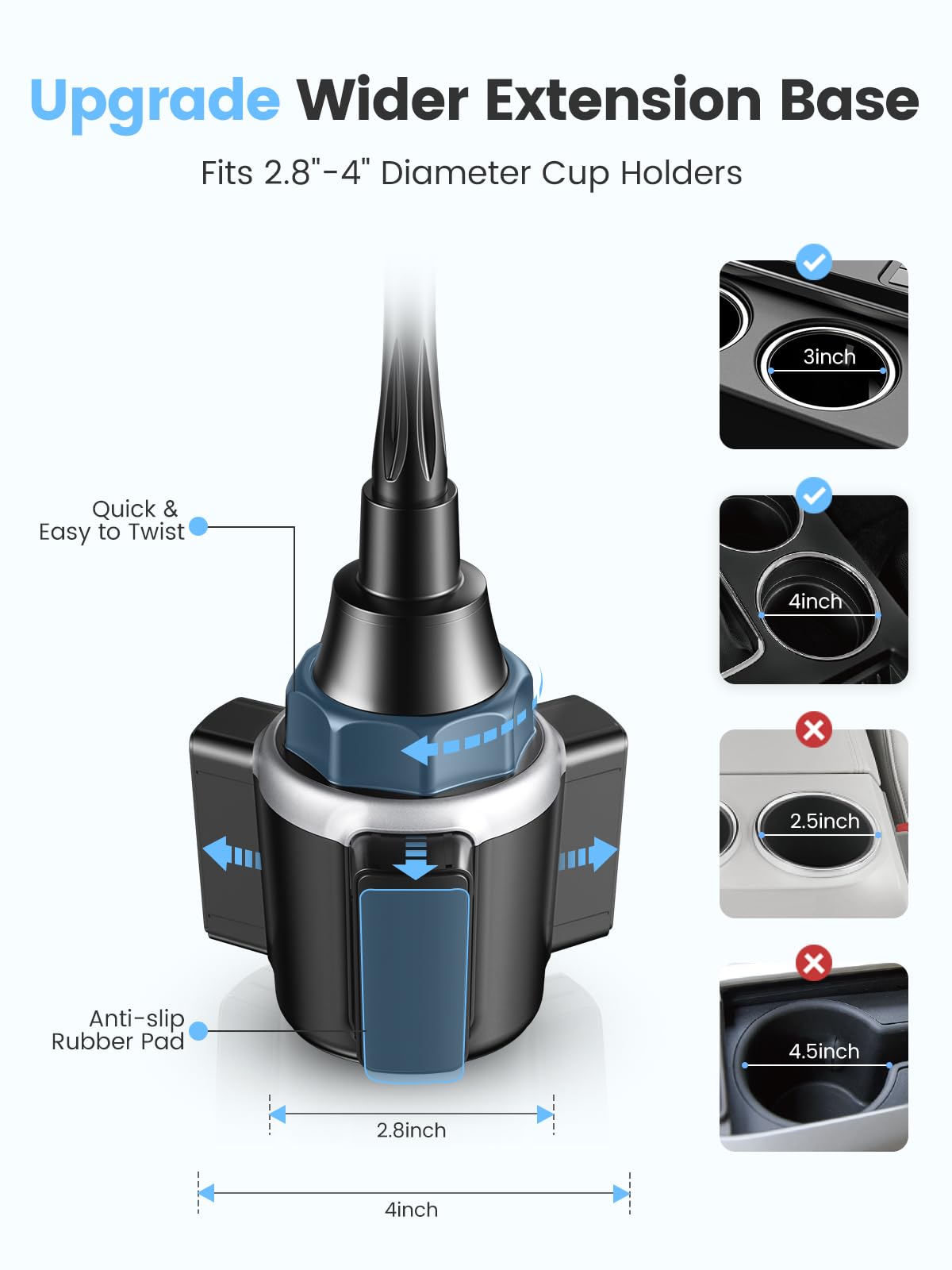 Zewwen Soporte para teléfono de coche, doble rotación de 360°, cuello de cisne, soporte de teléfono para coche, soporte flexible para teléfono celular compatible con iPhone 16 Pro Max/15/14/13/12/11