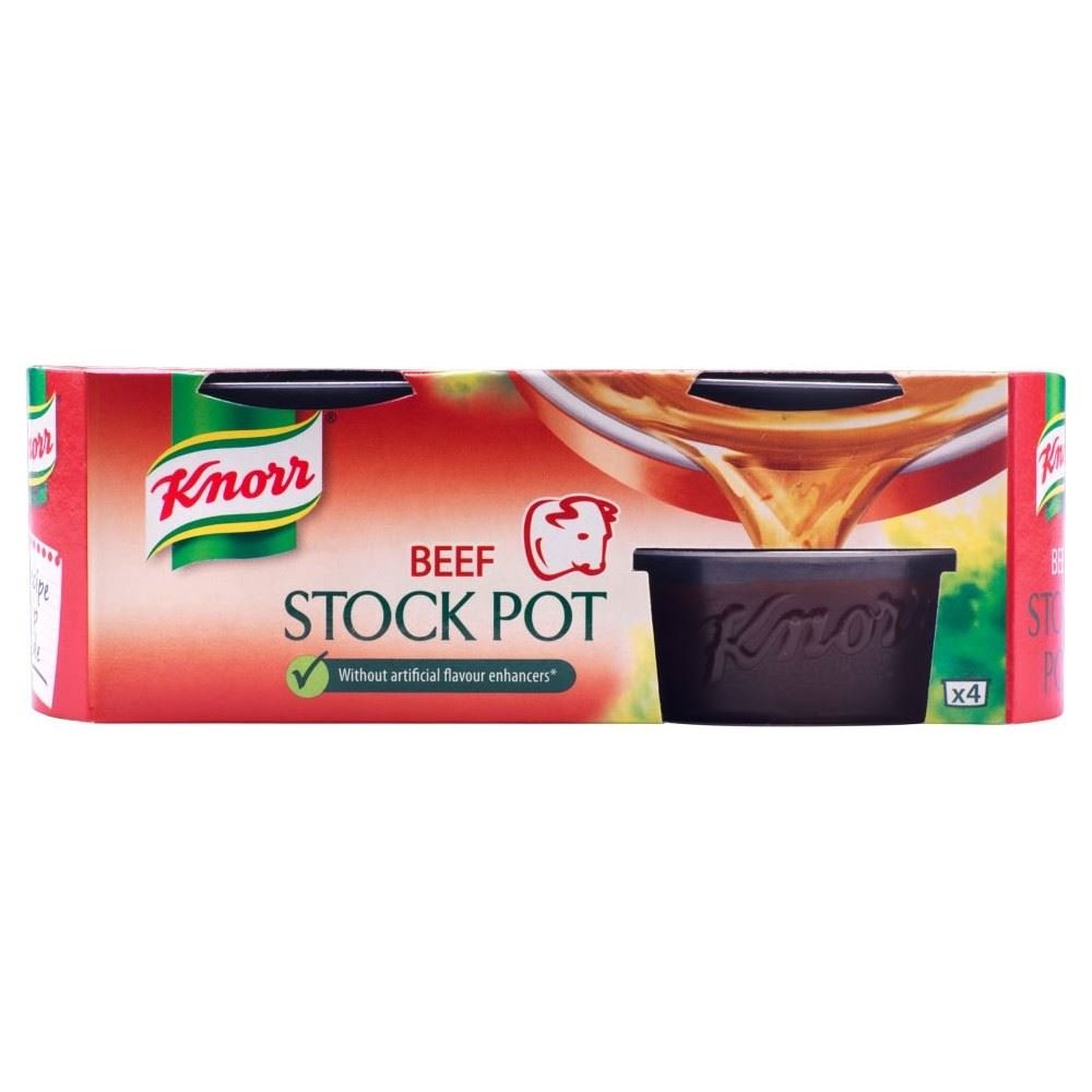 Knorr Beef Stock Pots 4x28g - Rich Concentrated Bouillon for Soups, Stews & Gravies