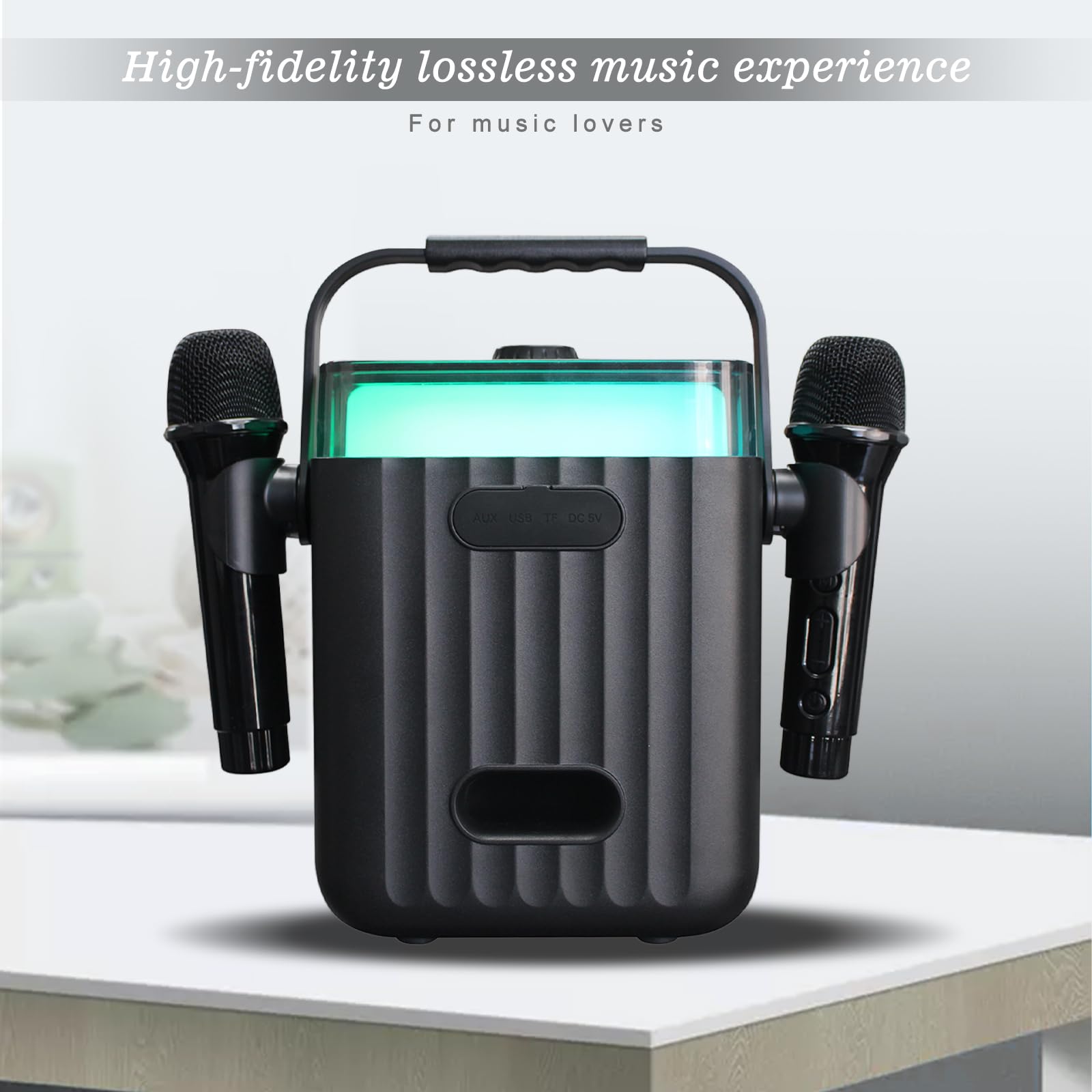 JYX Karaoke Machine With Wireless Microphones, 5200mAh Portable