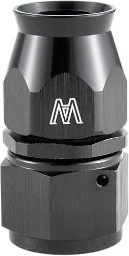 -12AN Extremo de manguera recto PTFE Teflon giratorio 12 AN Fitting -12 NEGRO