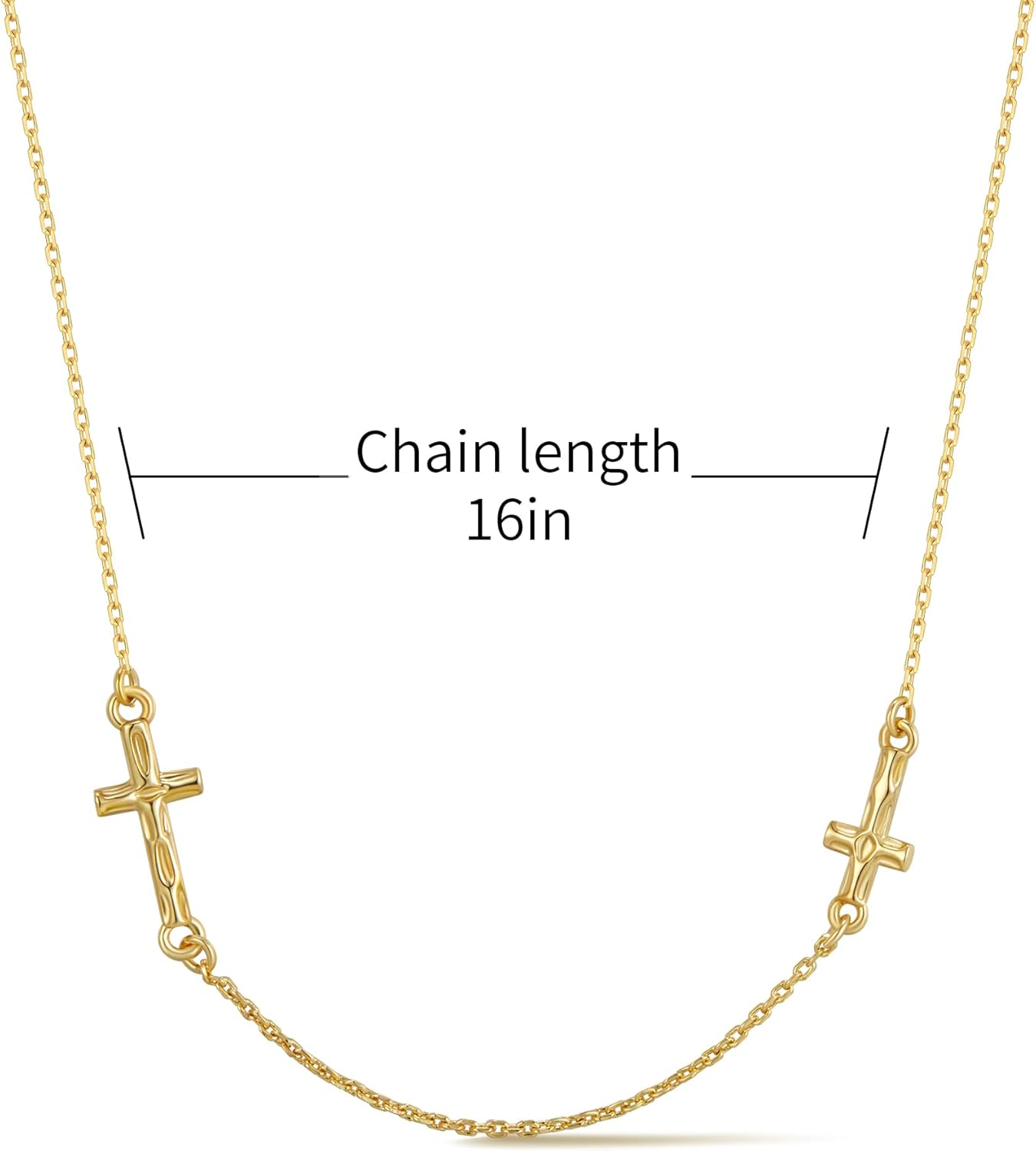 Miss Glorael 14K Gold-Plated Double Cross Necklace for Women, Layered Dainty Cross Pendant, Elegant Gift Jewelry - Image 6