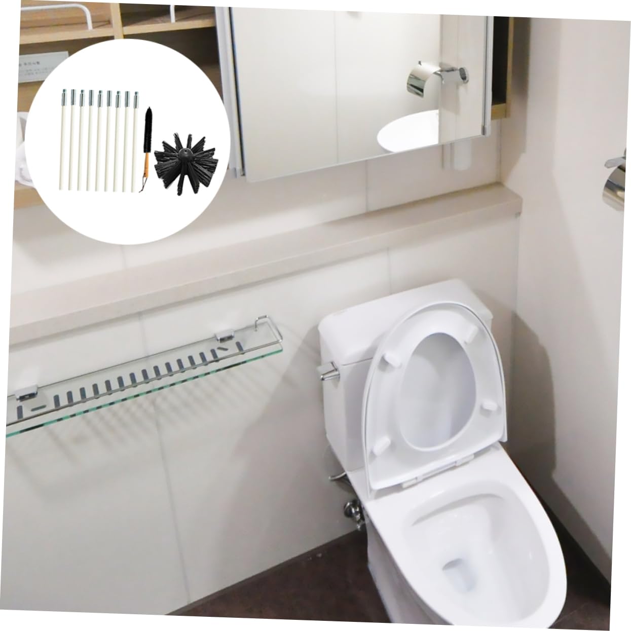 PRETYZOOM Scovolino Canne Fumarie in Nylon e Ferro Manico in Legno, Kit Pulizia per Condotti Asciugatrice e Sfiato, Migliora le Prestazioni e Previene Guasti Costosi