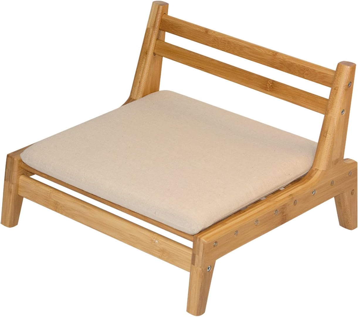 huyear Bamboo Floor Chair, Janpanese Meditation Chair Seat with Cushion, Tatami Chair, for Sitting on The Floor, for Living Room Bay Window Balcony Chair, Accent Furniture