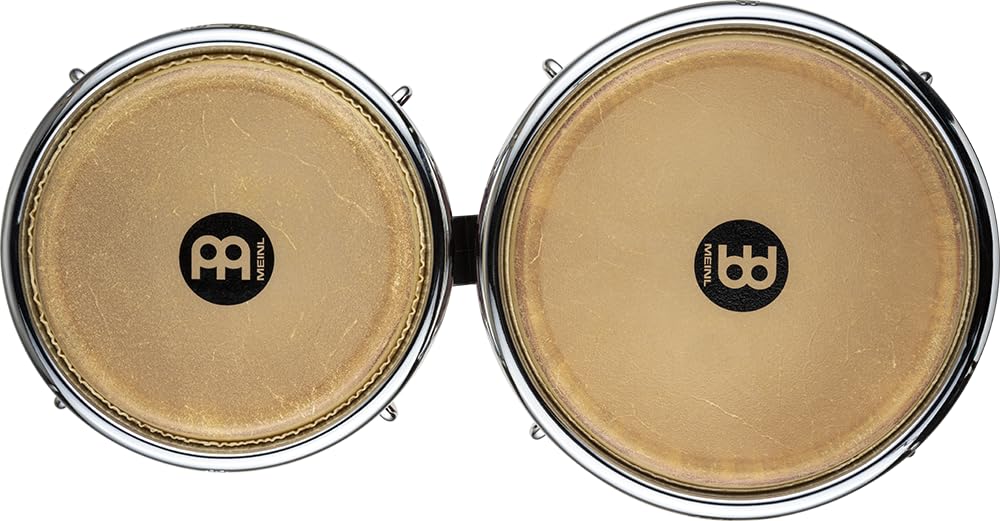 Meinl Percussion Professional Series Bongos, Rot (FWB400CR) | 2 Handtrommeln, 7 und 8,5 Zoll, Inklusive Stimmschlüssel, Siam Eiche