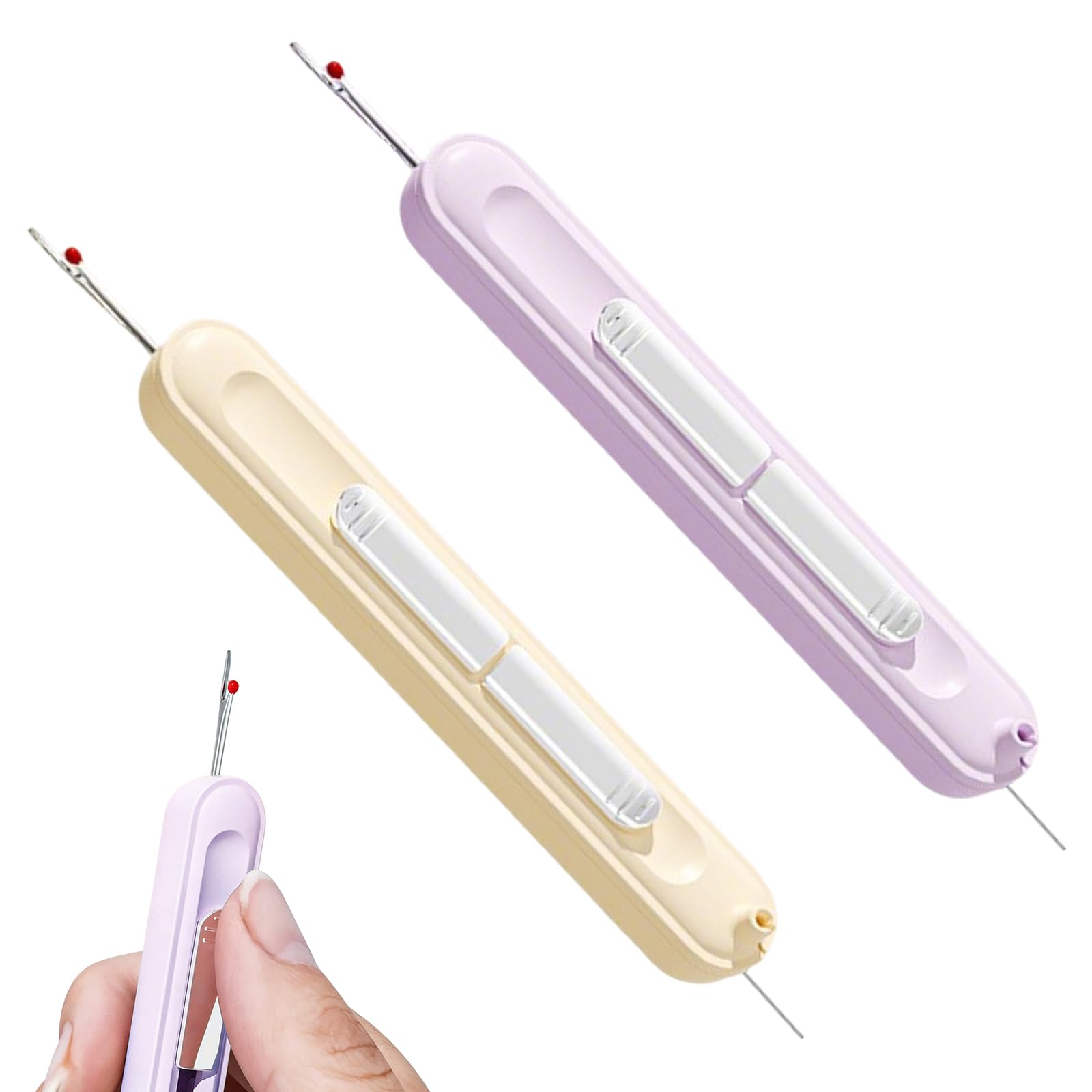 2026 Upgraded 2-in-1 Needle Threader & Seam Ripper Tool - Easy Plug-in Threading and Quick Remover for Sewing, Embroidery, Quilting and Mending