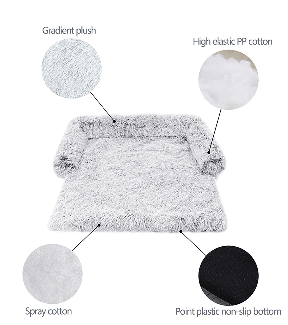 Tapis pour Chien en Peluche, Canapé Grande Taille - Coussin Couverture pour Animaux de Compagnie avec Fermeture Éclair, Idéal pour Panier, Lit, Niche, Voiture