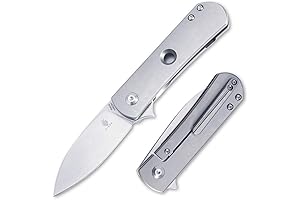 Kizer Splinter Folding Knife S35VN Blade Titanium Handles Pocket Knife Flipper Knife (2.57" Stonewash)