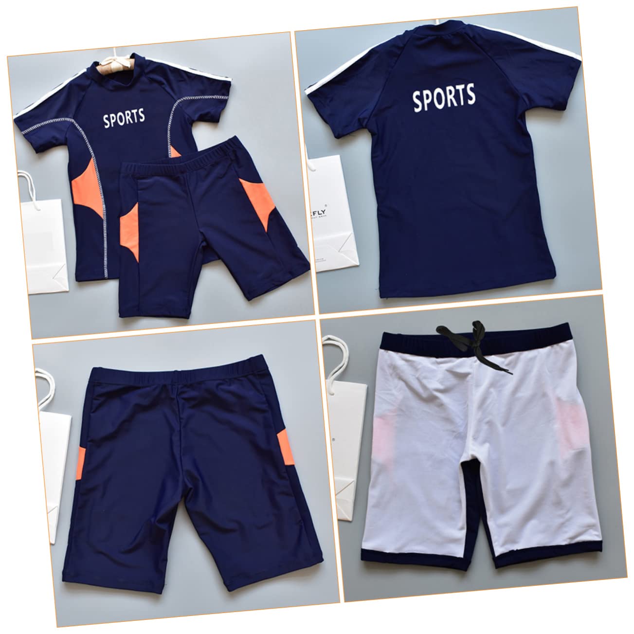 iplusmile Maillot de Bain Deux Pièces Garçon Protection Solaire avec Chapeau pour Plage et Activités Aquatiques