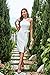 GRACE KARIN Women's Halter Neck Bodycon Dresses Summer Sleeveless Belted Slit Cocktail Midi Sheath Party Dresses White