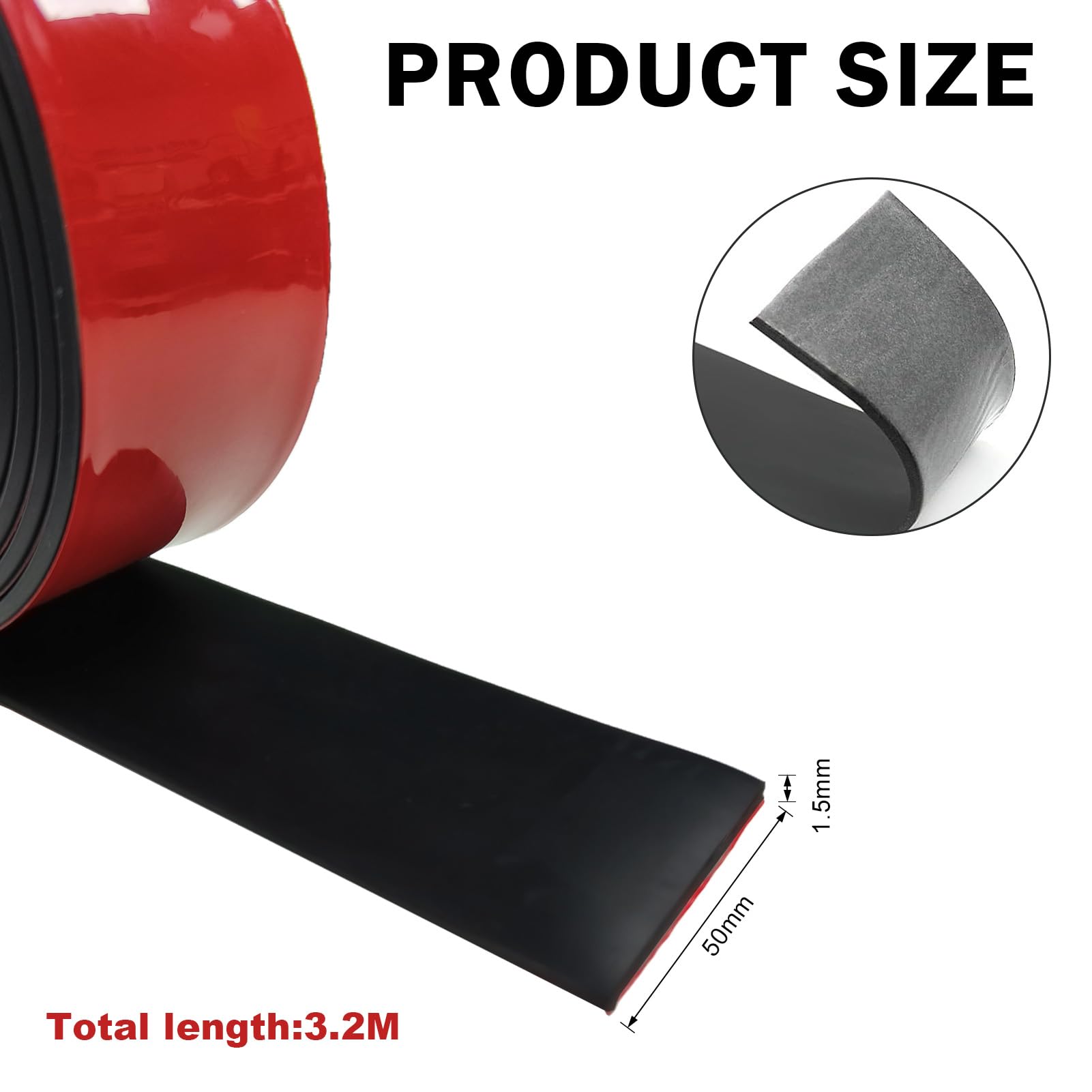 Nastro In Gomma Autoadesivo 50mm X 1,5mm X 3,2m - Guarnizioni, Antivibranti, Fai Da Te - Foto 5