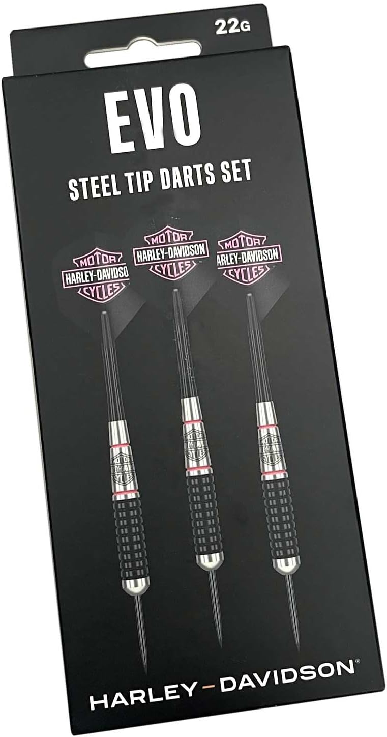 Harley-Davidson EVO Bar & Shield Steel Tip 22 gr. Darts, Stainless Steel Barrels
